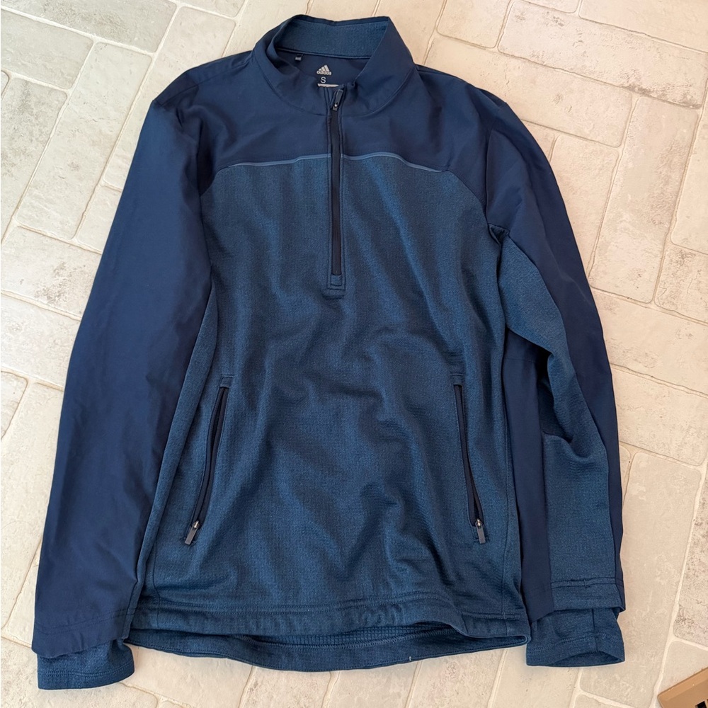 Adidas Men's Navy Half-Zip Performance Jacket